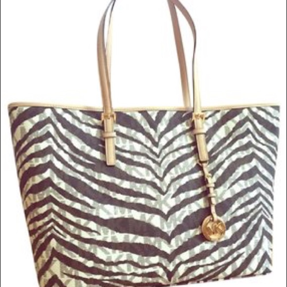 Michael Kors Zebra Print Large Tote Bag